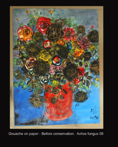 Gouache on paper - Before conservation.